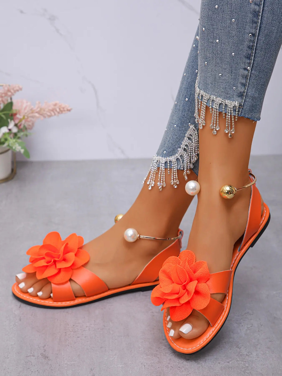 Women's Pearl Floral Sandals