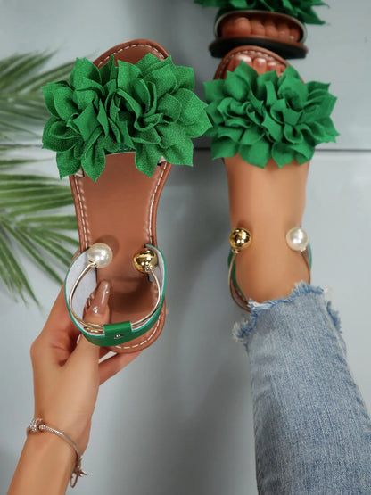 Women's Boho Pearl Sandals – Open Toe