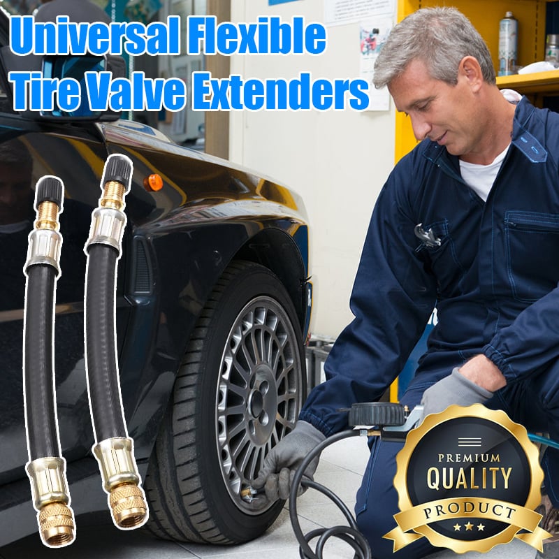 Garage Essential Universal Flexible Tire Valve Extenders for Car, Motorcycle, RV, Truck, Bike, Scooter