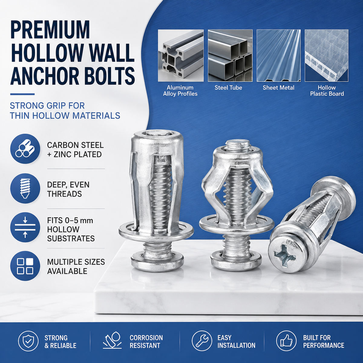 New Galvanized Hollow Wall Petal Nut – Fast Expansion & Reliable Hold