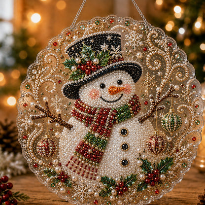 Premium Christmas Pearl Diamond Art Ornament Kit | DIY Holiday Hanging Decor