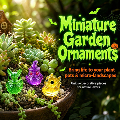 Glow-In-The-Dark Mini Halloween Duck Set - Luminous Resin Figurines & Spooky Statues for Desk & Micro-Landscapes