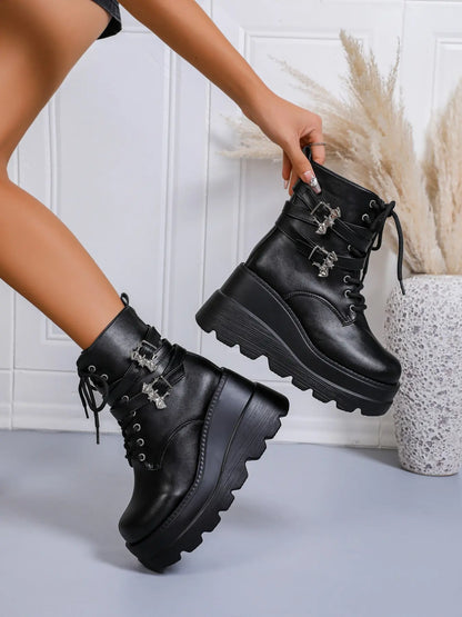 Women's Boots – Chunky Sole, Zip, Lightweight