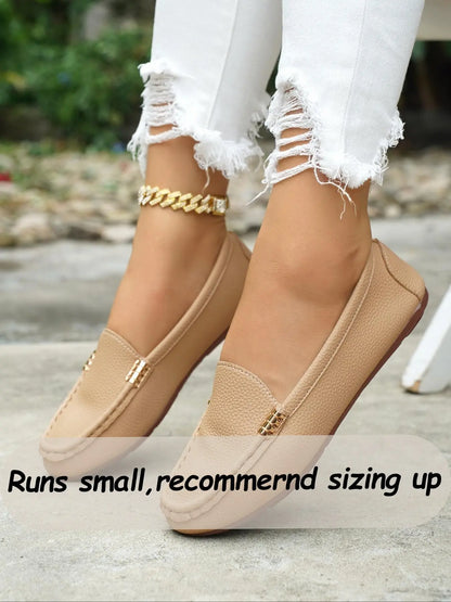 Women's Flats – Round Toe, Low Heel, Slip-On