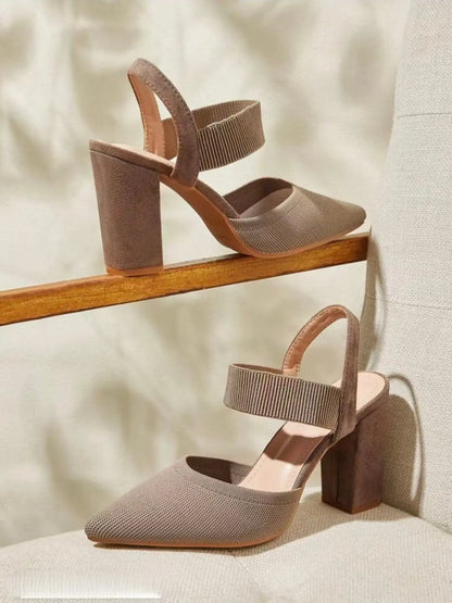 Women's Rubber Sandals – Pointed Toe, Stiletto Heel