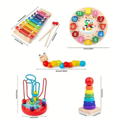 EDUQUEST 5-in-1 Montessori Set – Creative Learning for Babies from 6 Months