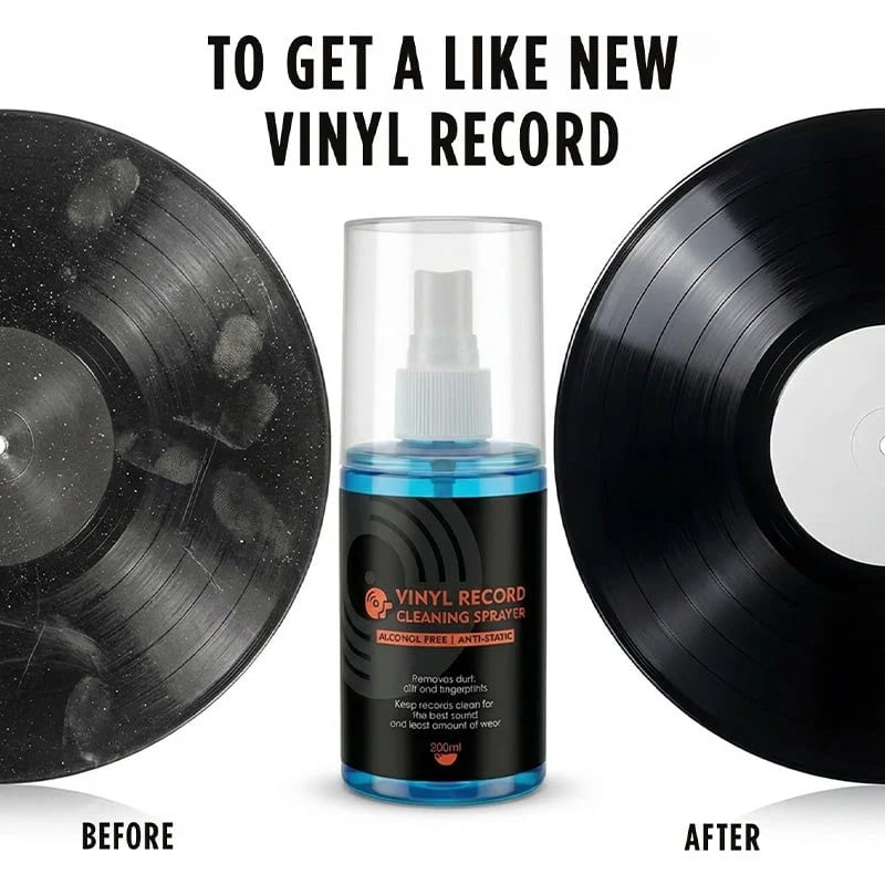 LIMITED-TIME 50% OFF! Anti-Static Vinyl Record Cleaning Spray – Dust Removal, Alcohol-Free, Easy Mist