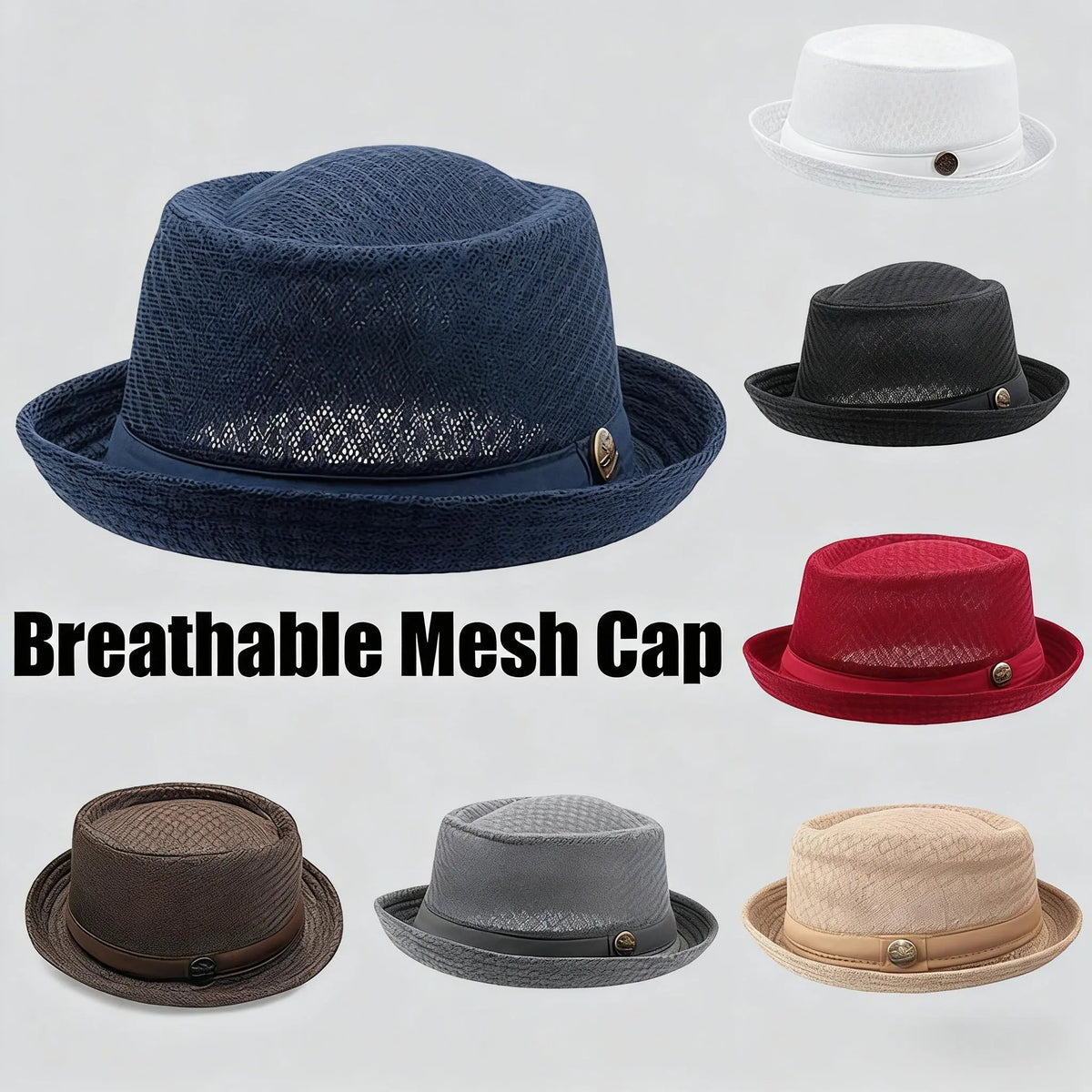 2026 HOT SALE50% OFF NOWSummer Breathable Mesh Pork Pie Hat