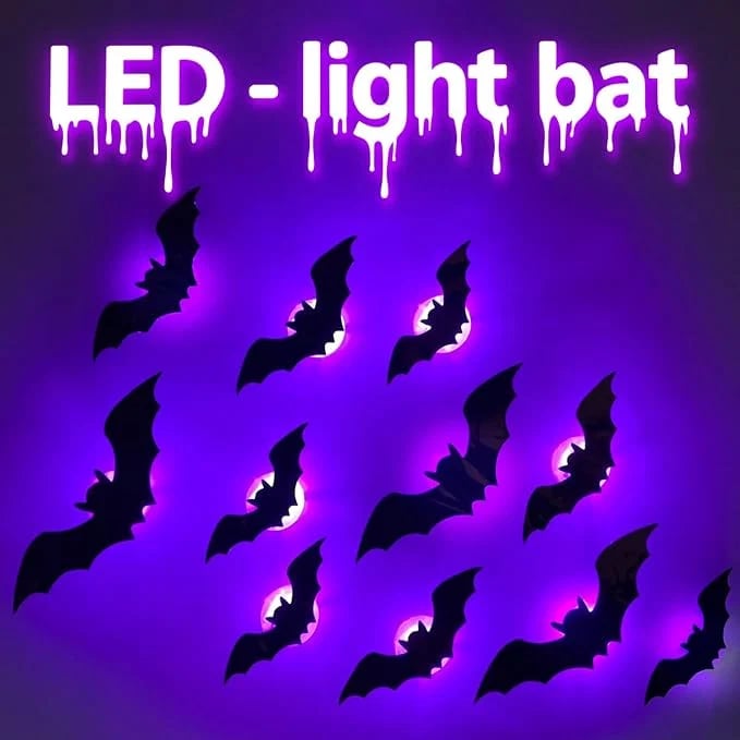 Halloween 3D Lighted LED Flashing Bats