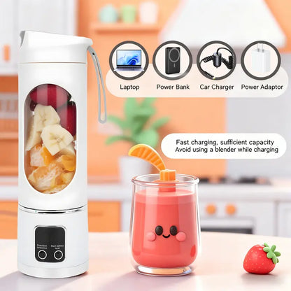 Portable 15.22 Oz USB Rechargeable Personal Blender with LED Display