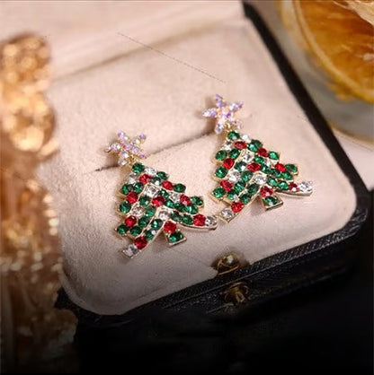 Christmas Tree Drop Earrings — Sparkling & Stylish Holiday Jewelry