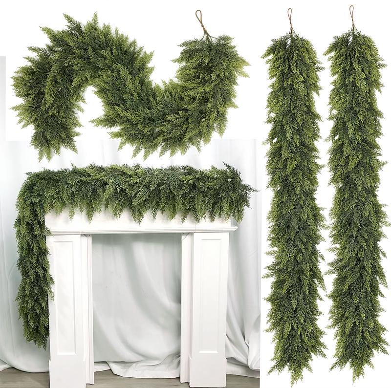 2025 Super Value Se6 FT Artificial Cedar Garlands –Realistic Touch Winter Greenery