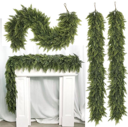 2025 Super Value Se6 FT Artificial Cedar Garlands –Realistic Touch Winter Greenery