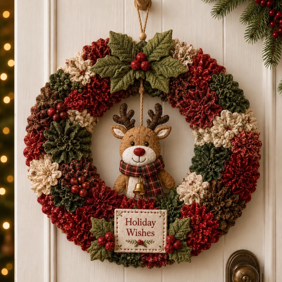 49% OFF Limited-Time Offer – 3D Fabric Poke Christmas Wreath DIY Kit