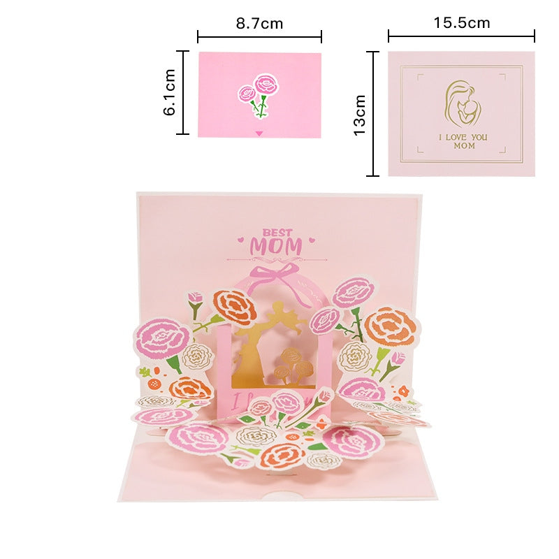 Paper Love Mother's Day Card, Happy Mothers Day Pop Up Card 3D Design