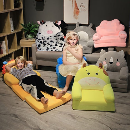 EleganceChild Plush Folding Sofa Bed | Convertible and Washable Chair, Ideal for the Bedroom and Playroom