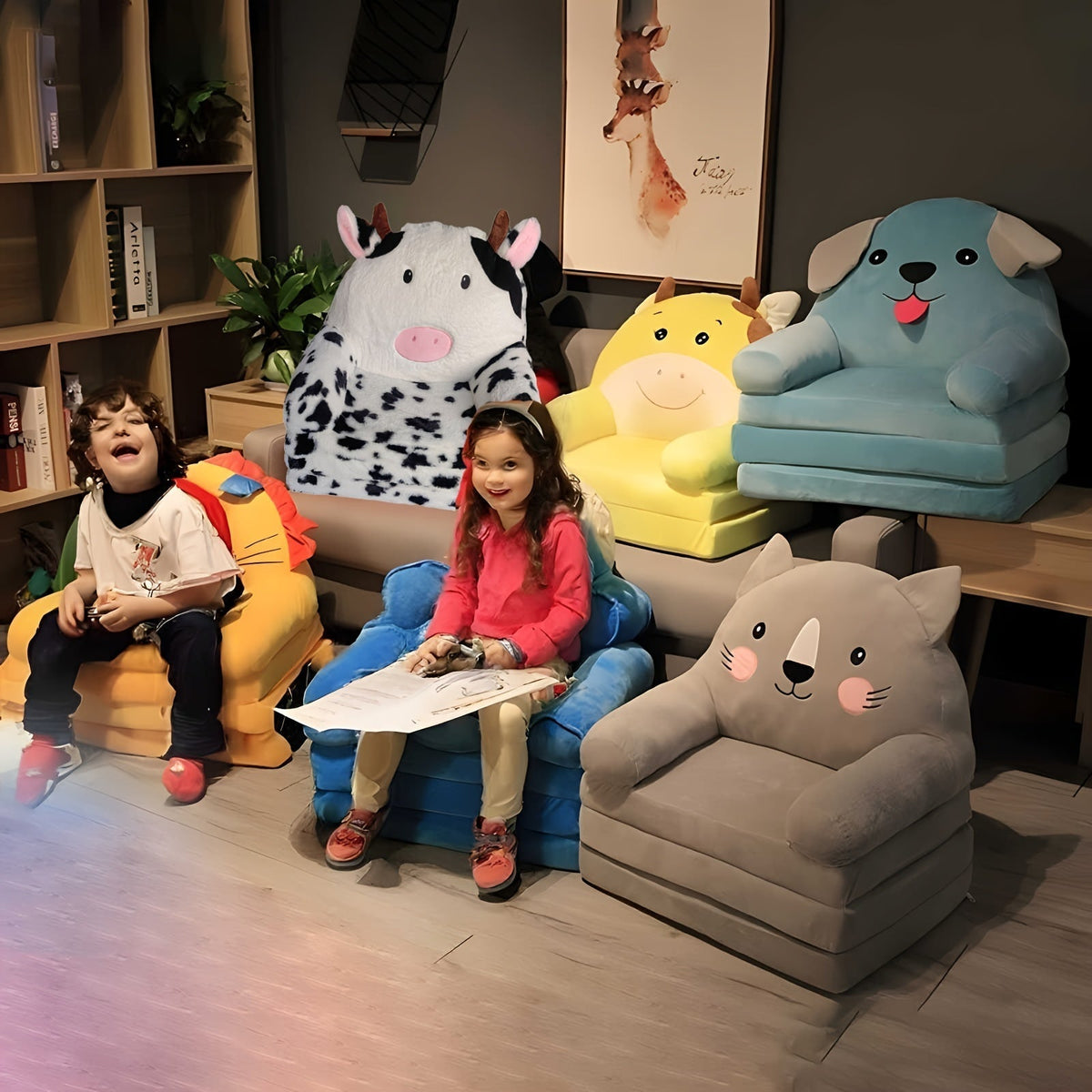 EleganceChild Plush Folding Sofa Bed | Convertible and Washable Chair, Ideal for the Bedroom and Playroom