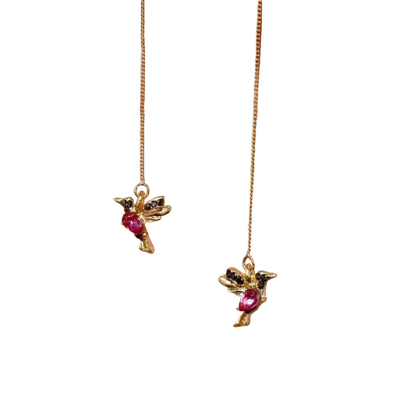 Elegant Hummingbird Rhinestone Earrings