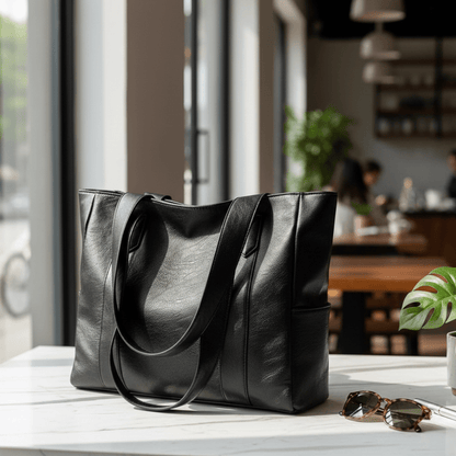 Elegant Leather Shoulder Bag with Retro Style and Smooth Surface
