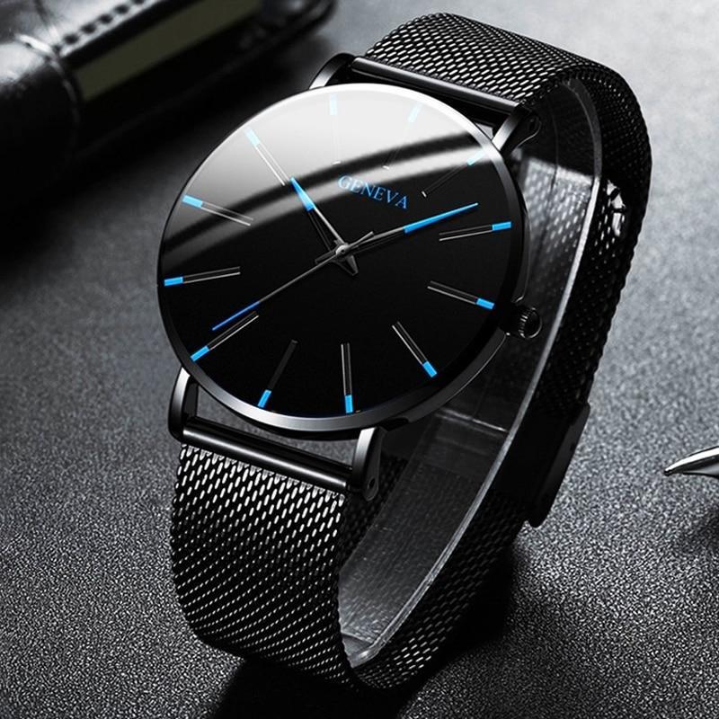 Men's Stainless Steel Quartz Watch - Slim & Modern