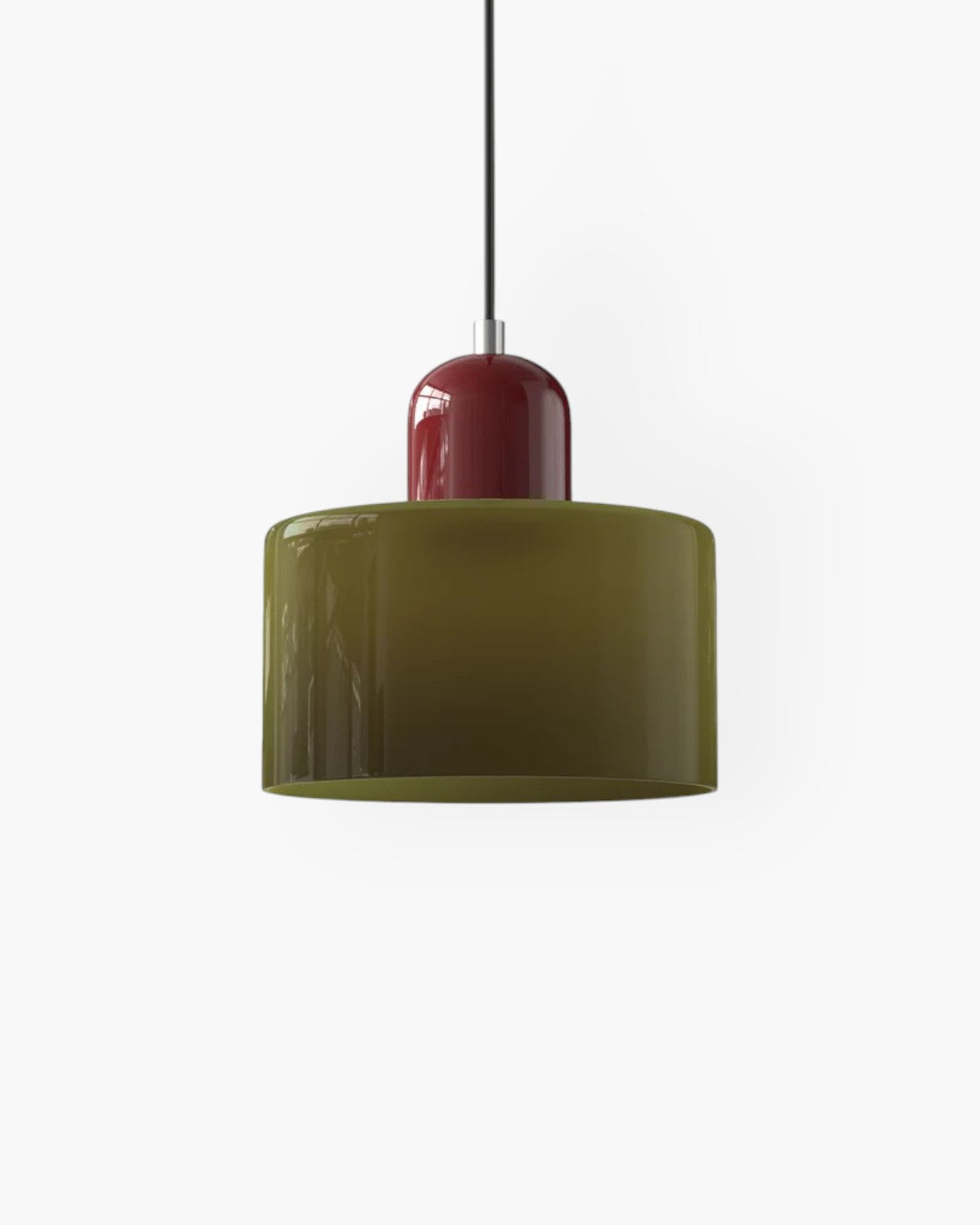 Sculptural Pendant Light Fixture with Soft Glass Shade