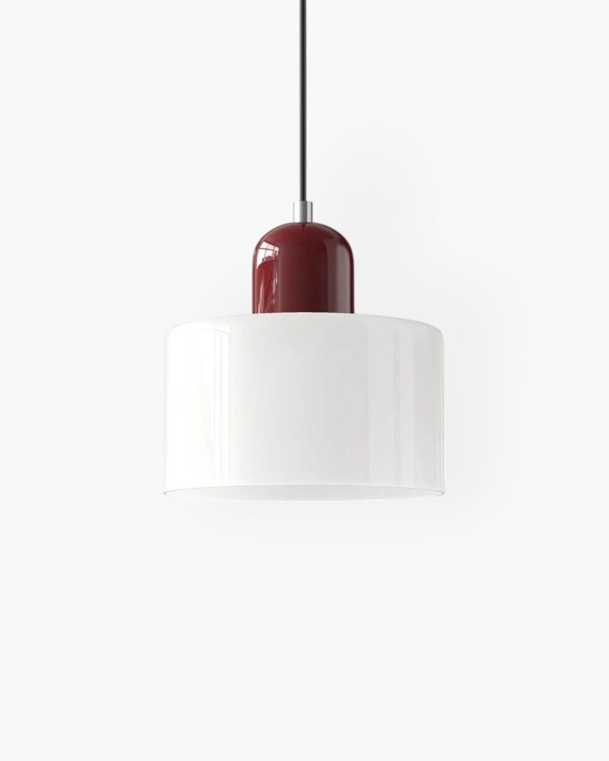 Sculptural Pendant Light Fixture with Soft Glass Shade