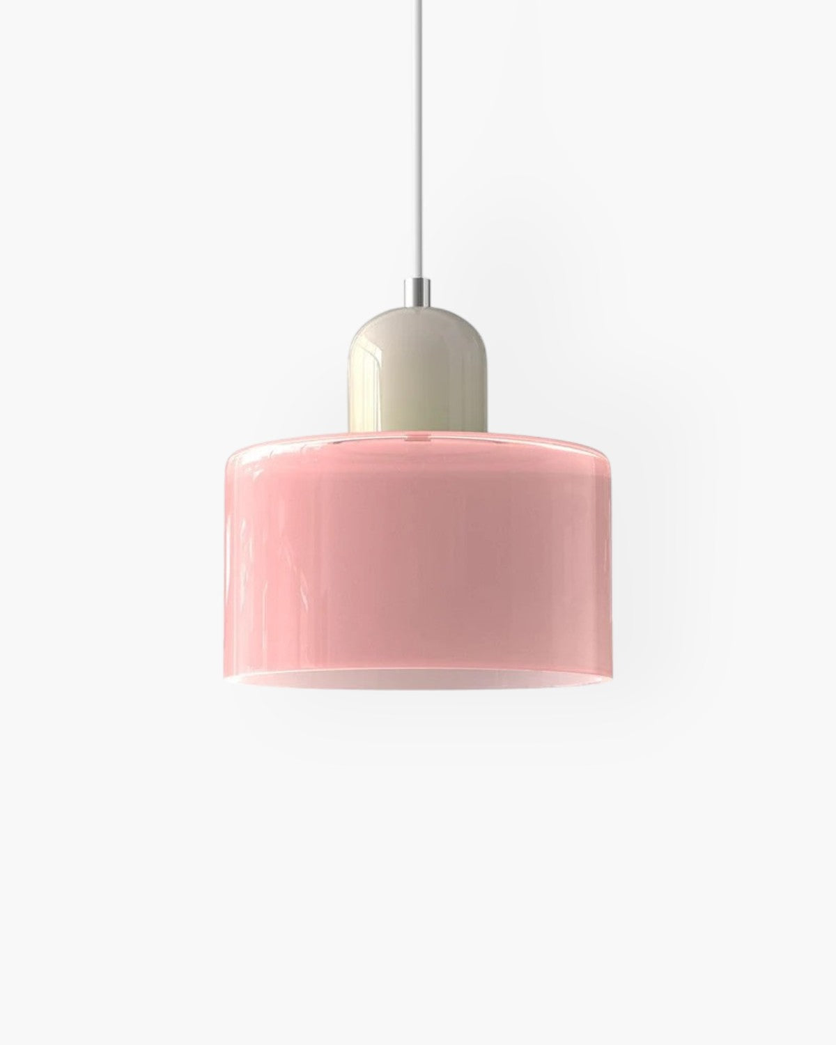 Sculptural Pendant Light Fixture with Soft Glass Shade