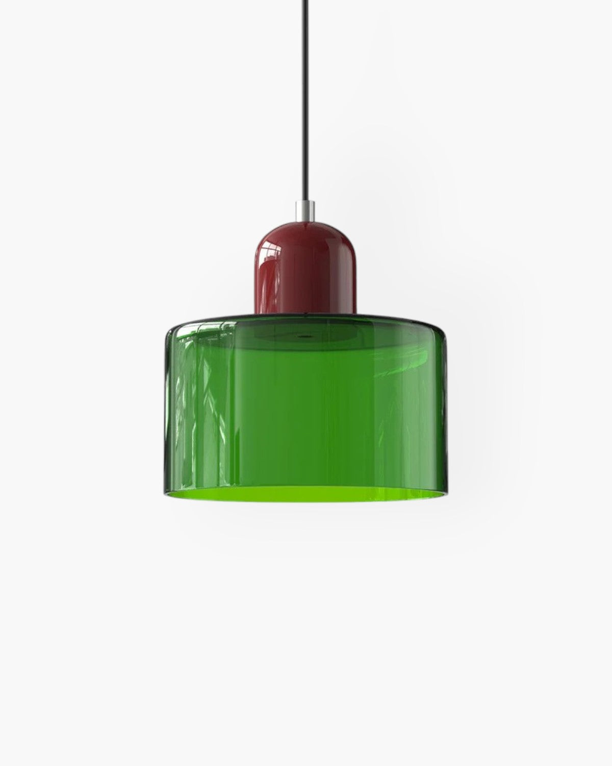 Sculptural Pendant Light Fixture with Soft Glass Shade