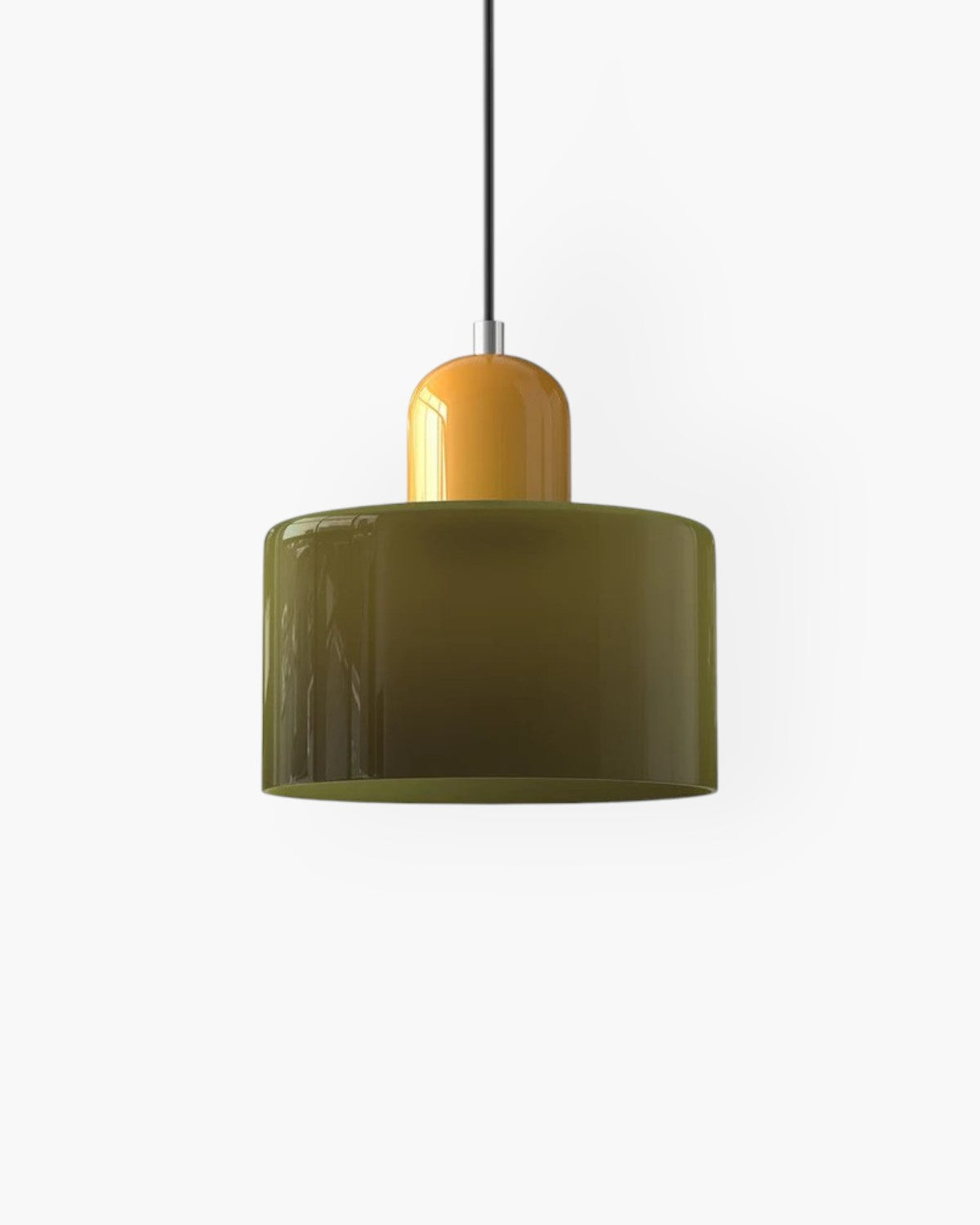 Sculptural Pendant Light Fixture with Soft Glass Shade