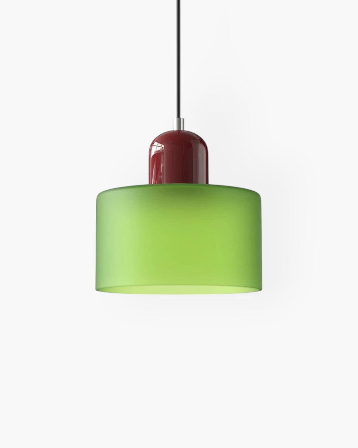 Sculptural Pendant Light Fixture with Soft Glass Shade