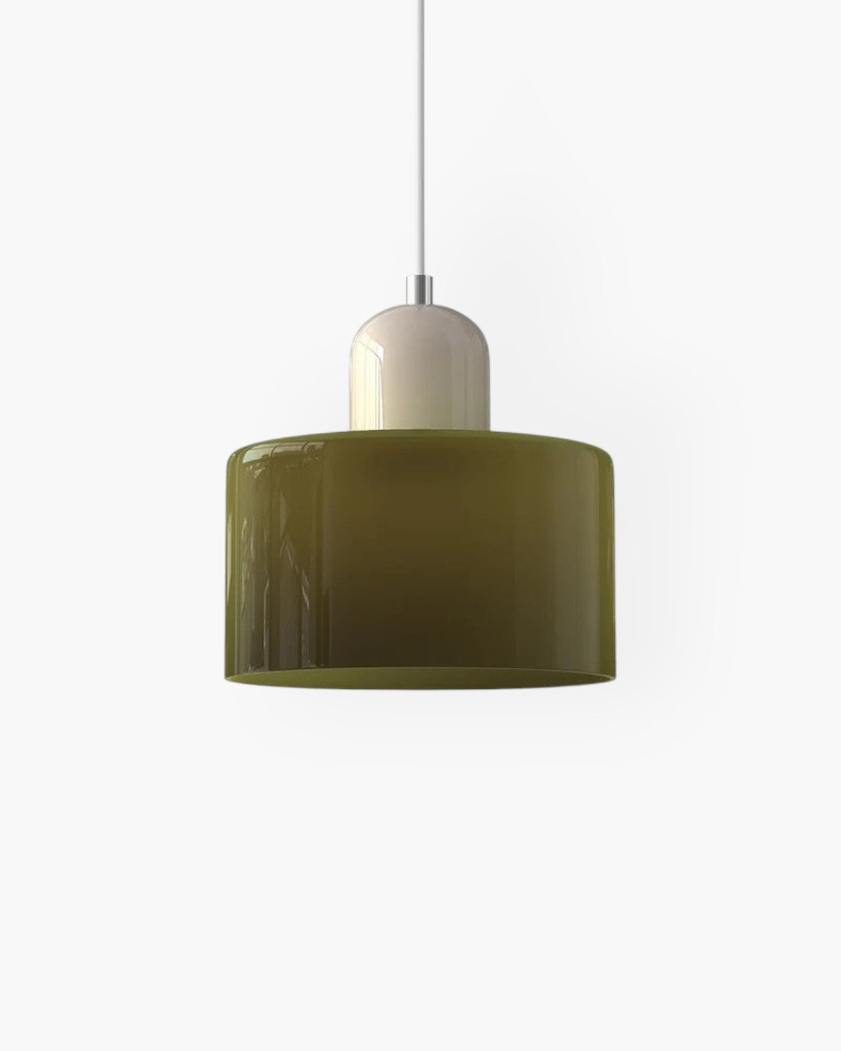 Sculptural Pendant Light Fixture with Soft Glass Shade