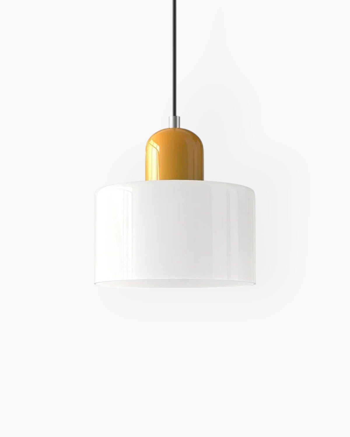 Sculptural Pendant Light Fixture with Soft Glass Shade