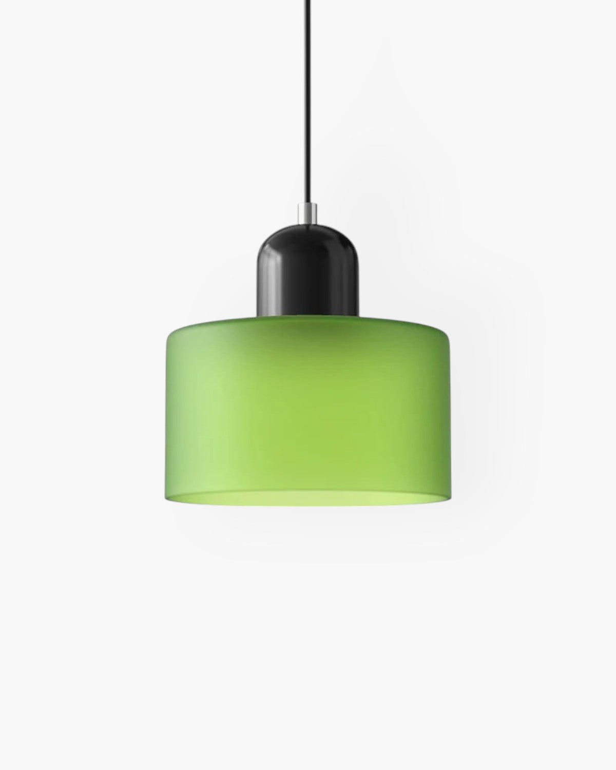 Sculptural Pendant Light Fixture with Soft Glass Shade