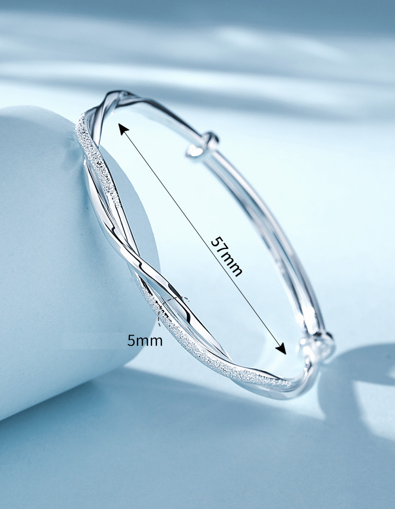Silver Spiral Bangle - Chic Twisted Design