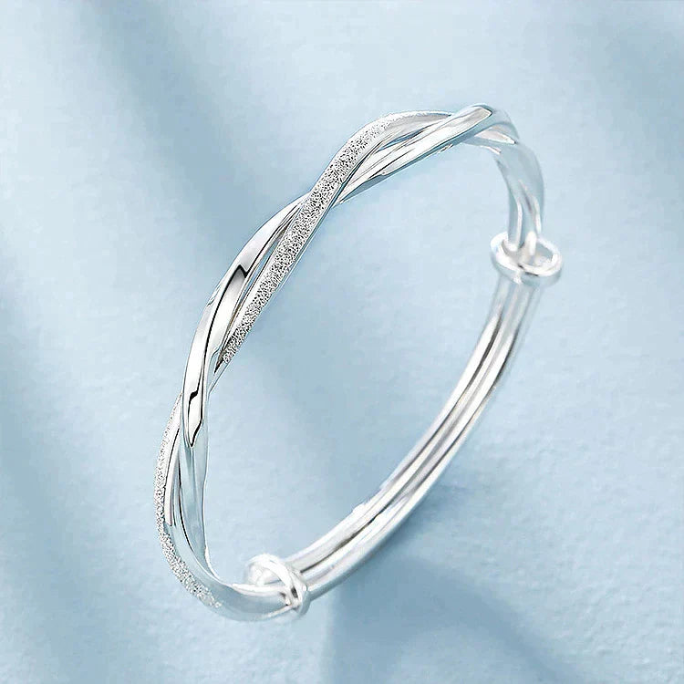 Silver Spiral Bangle - Chic Twisted Design