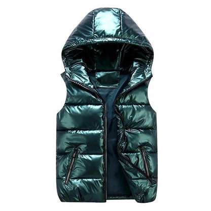 Elegant Unisex Quilted Vest with Hood