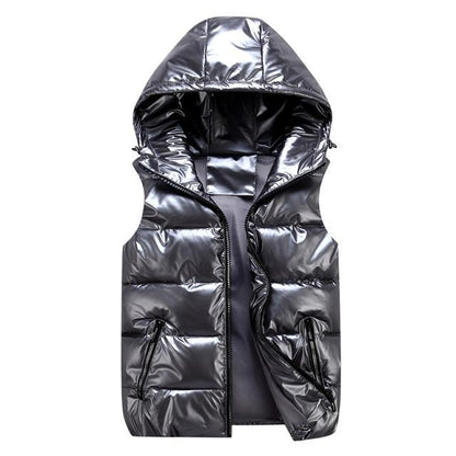 Elegant Unisex Quilted Vest with Hood