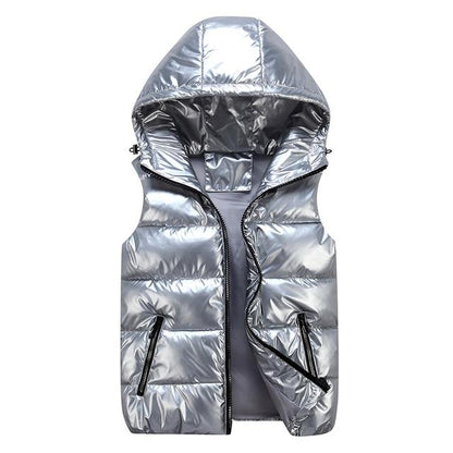 Elegant Unisex Quilted Vest with Hood