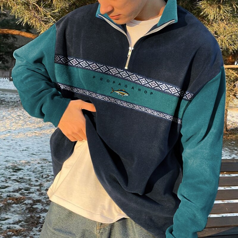 Elijah - Half Zip Sweater with High Collar Elijah