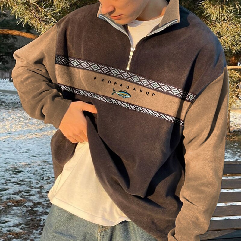Elijah - Half Zip Sweater with High Collar Elijah