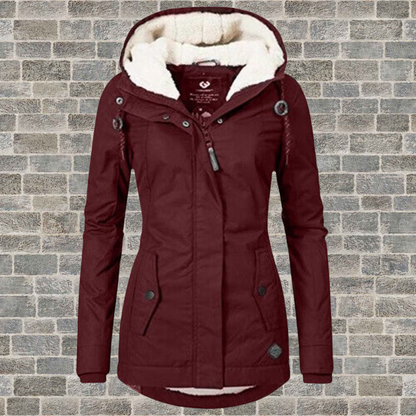 Women's Cozy Hooded Pleated Winter Coat