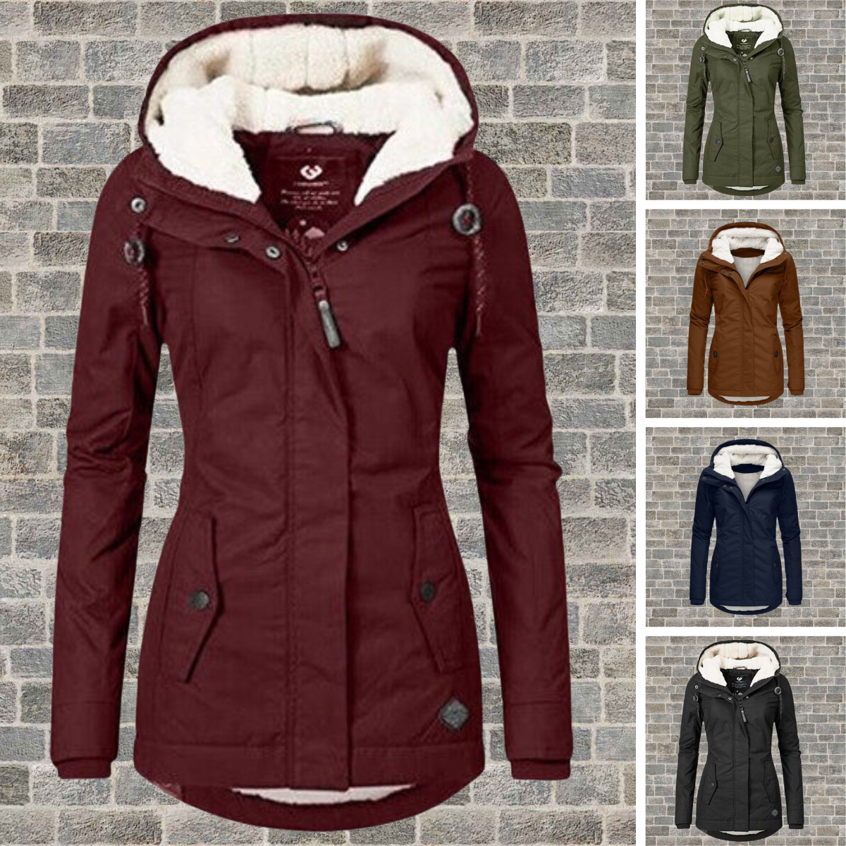 Women's Cozy Hooded Pleated Winter Coat
