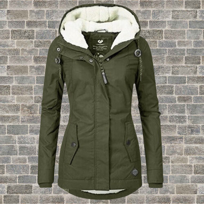 Women's Cozy Hooded Pleated Winter Coat