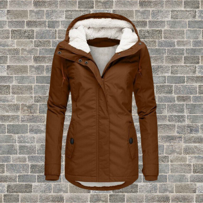 Women's Cozy Hooded Pleated Winter Coat