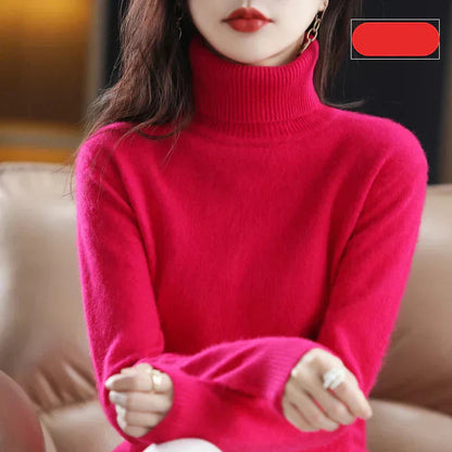 Emma High Neck Pure 100% Cashmere Sweater: for Autumn and Winter