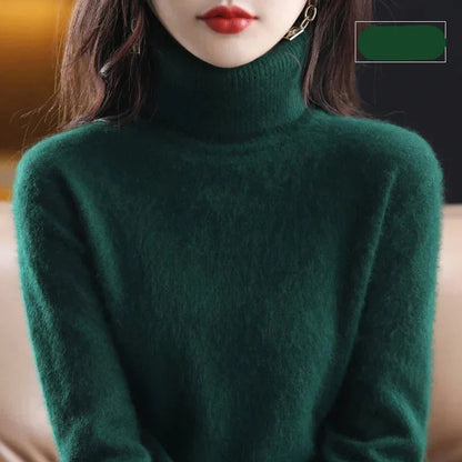 Emma High Neck Pure 100% Cashmere Sweater: for Autumn and Winter