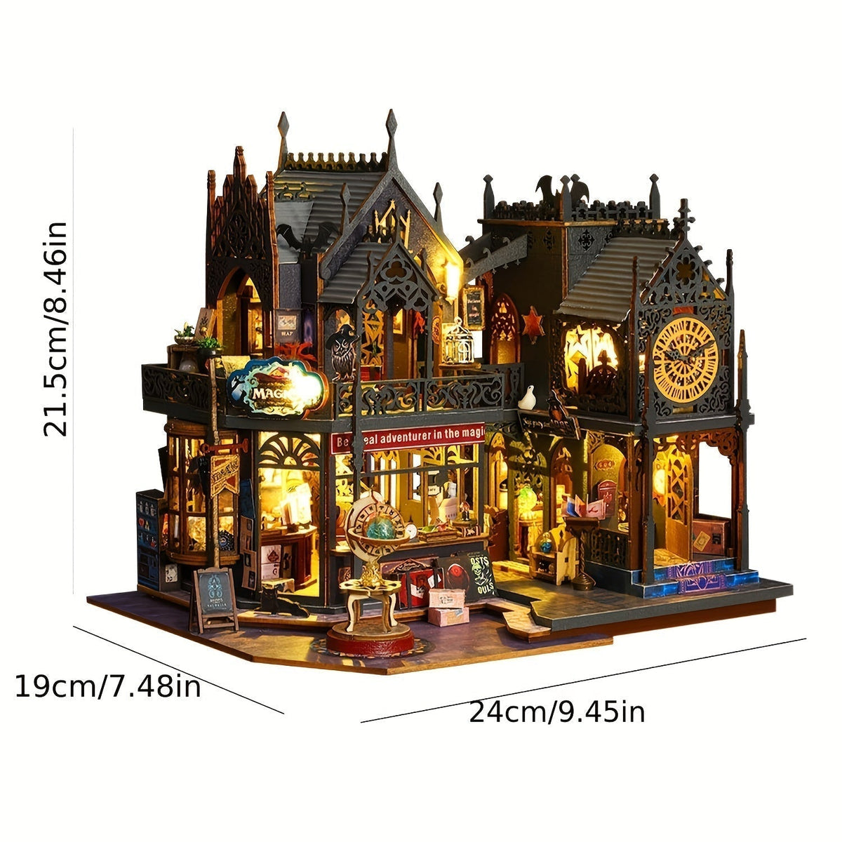 3D Wooden Book Nook Kit with LED Lights