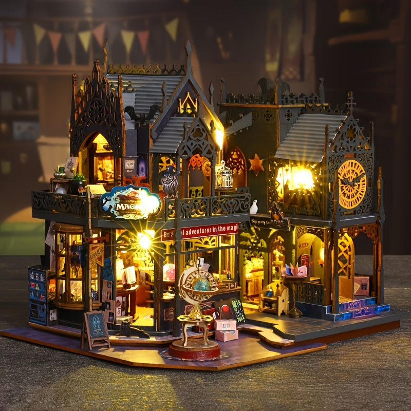 3D Wooden Book Nook Kit with LED Lights