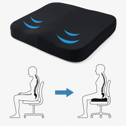 Ergonomic Seat Cushion for Hip and Back Relief