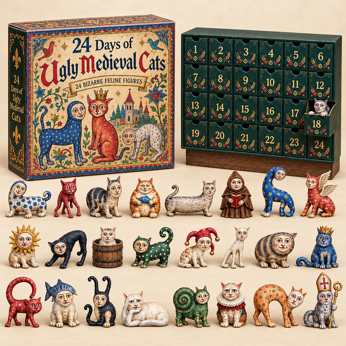 24 Days of Ugly Medieval Cats – Hilariously Weird Cat Advent Calendar 2026